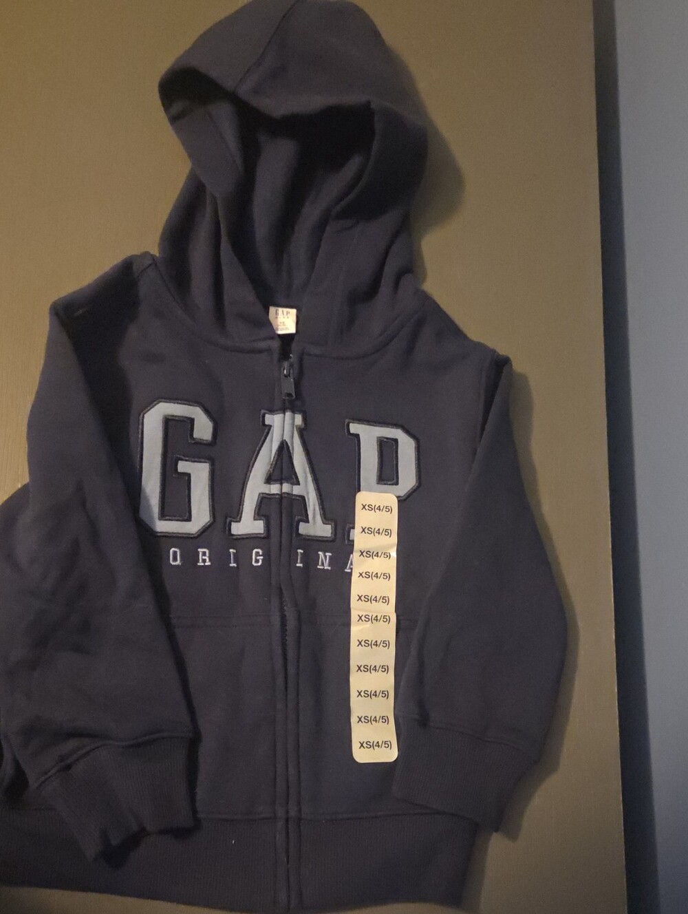 GAP Kids Dark Blue Zip-Up Hoodie with Logo